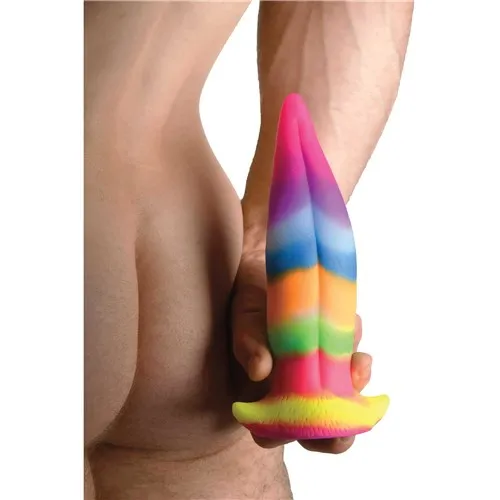 Unicorn Kiss - Glow-in-the-Dark Silicone Tongue Dildo hand held