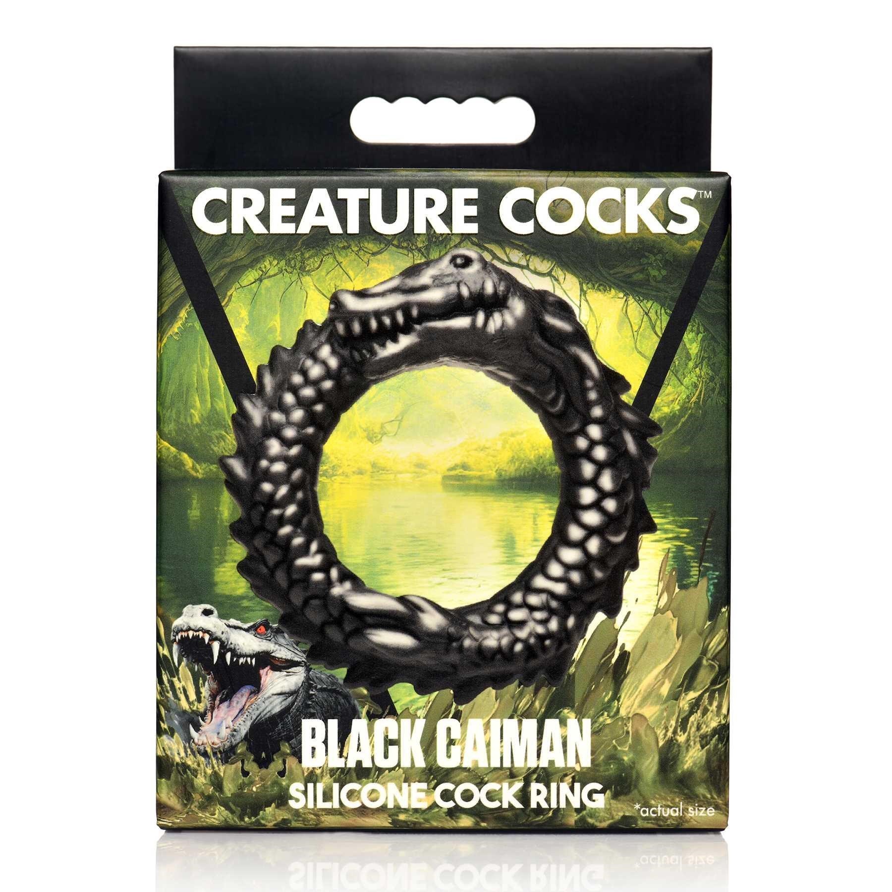 Creature Cocks Black Caiman Silicone Cock Ring packaging