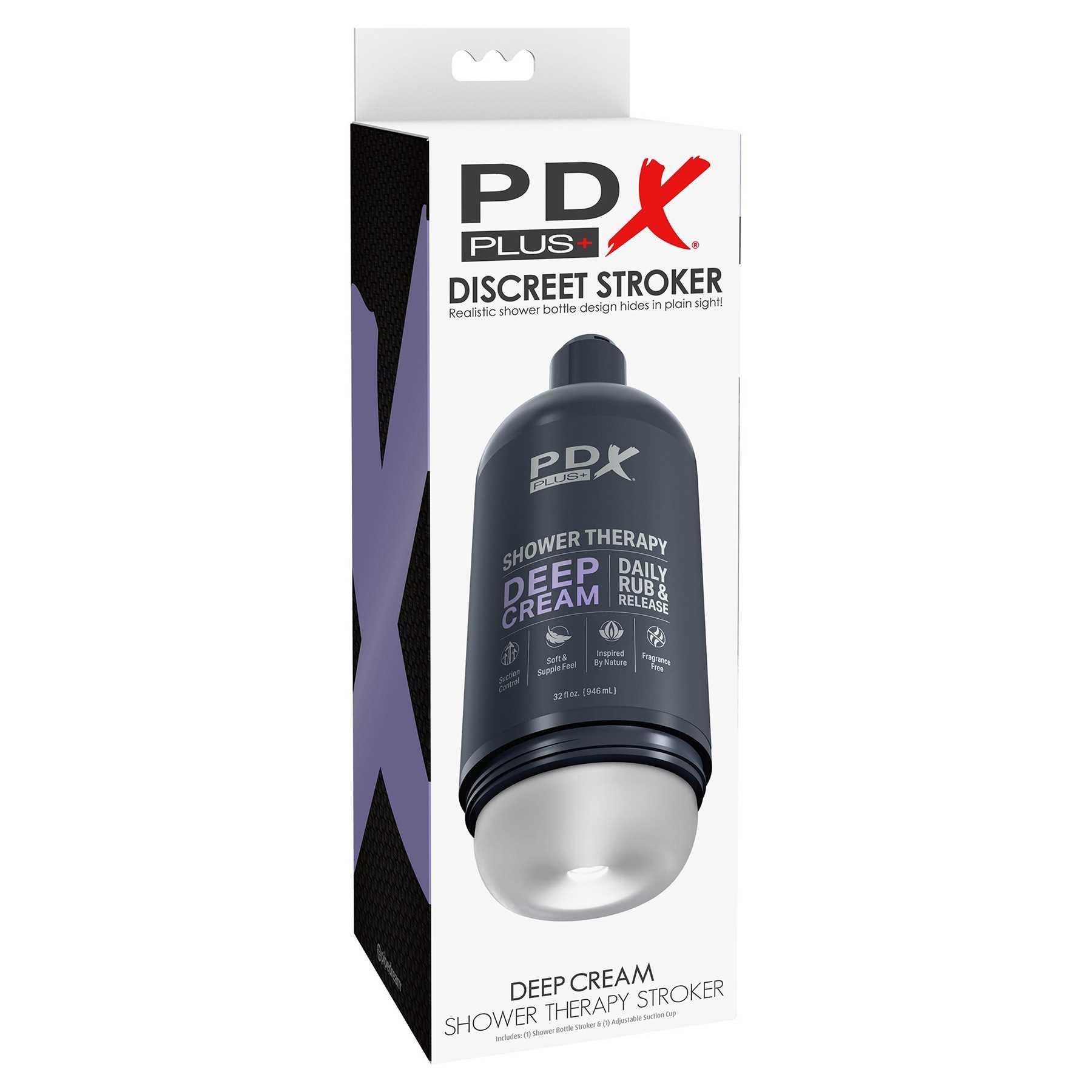PDX Plus Shower Therapy Deep Cream Discreet Stroker package