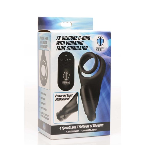 7X Silicone C-Ring with Vibrating Taint Stimulator package