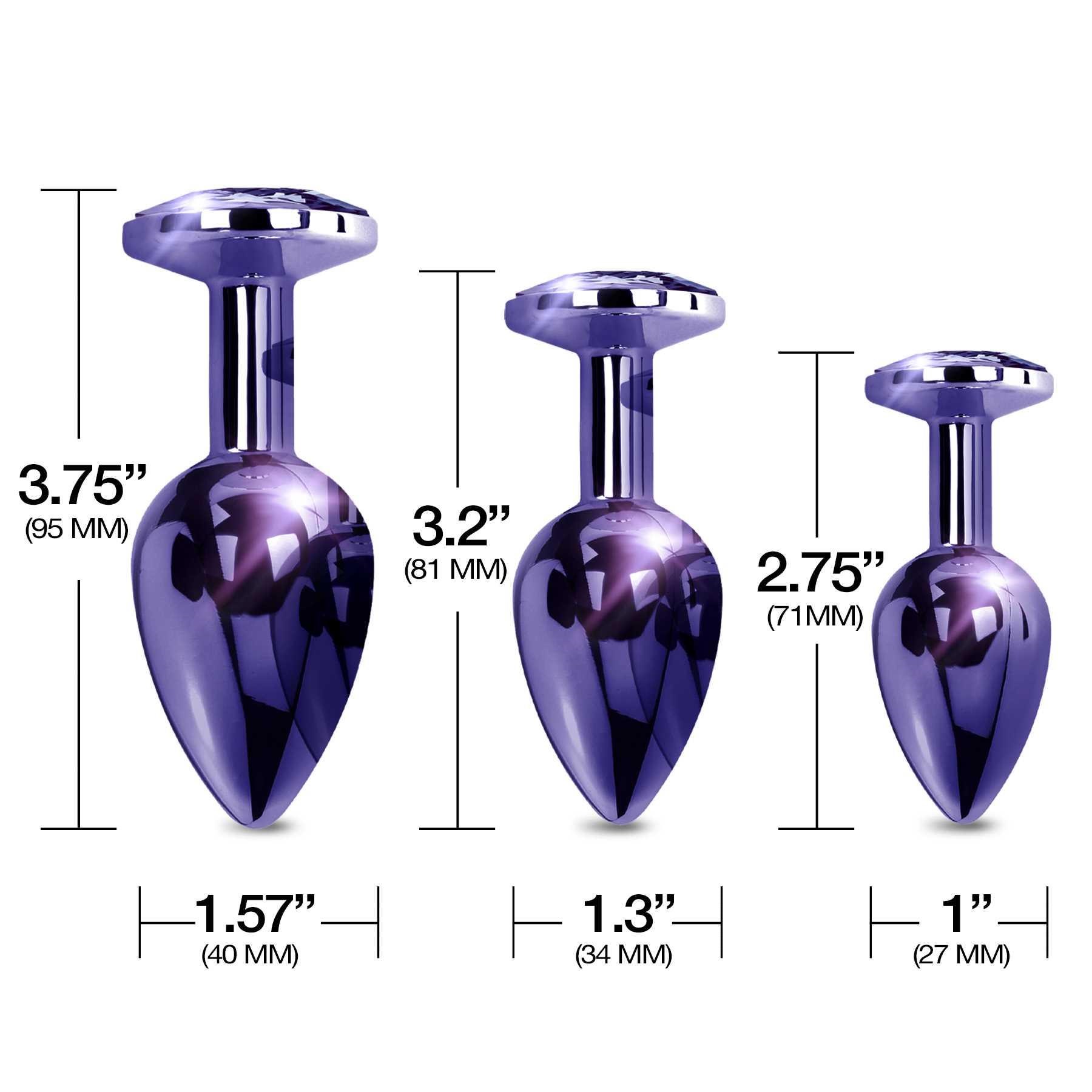 NIXIE Metal Butt Plug Trainer Set Metallic purple specifications