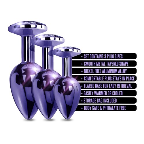 NIXIE Metal Butt Plug Trainer Set Metallic purple specifications