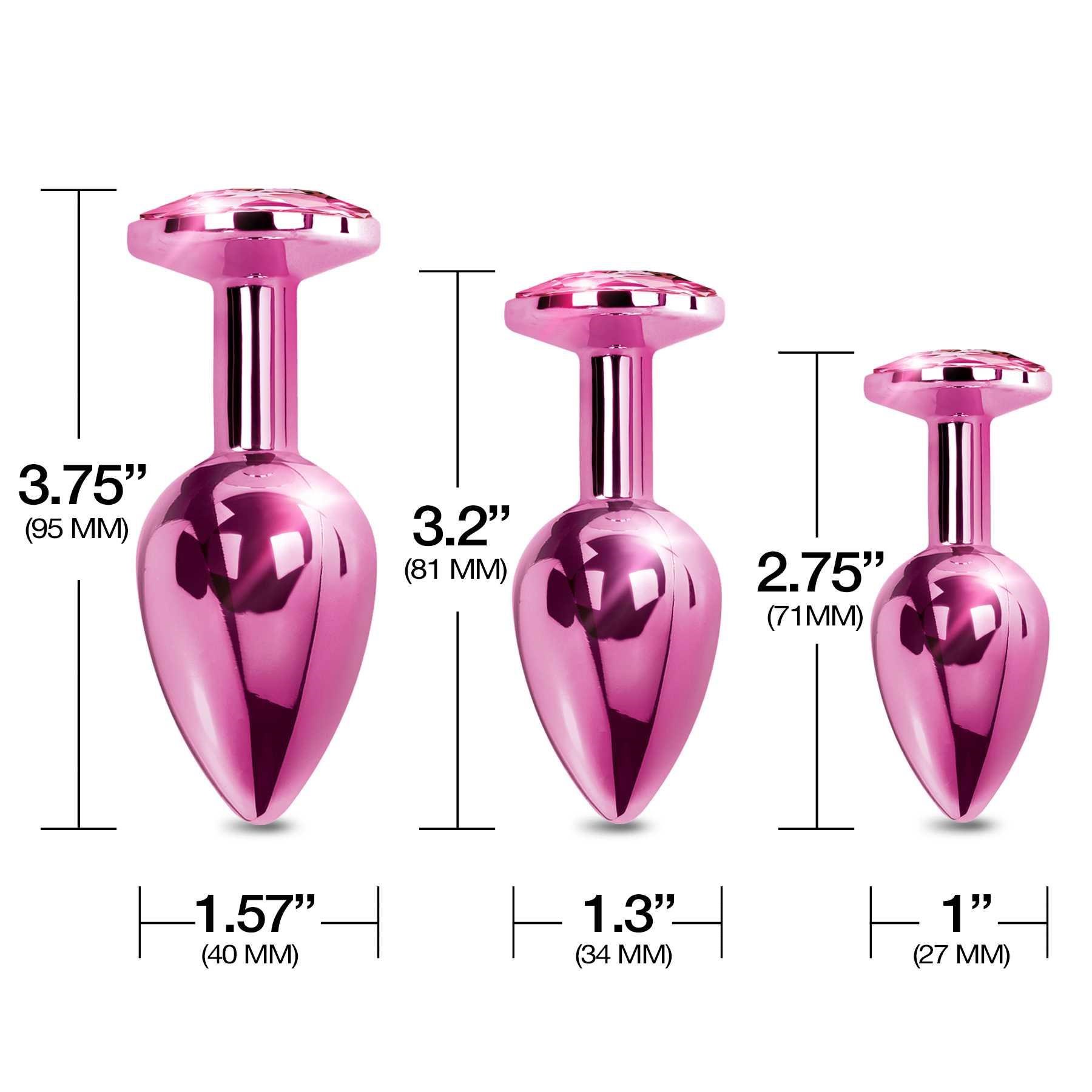 NIXIE Metal Butt Plug Trainer Set Metallic pink specifications