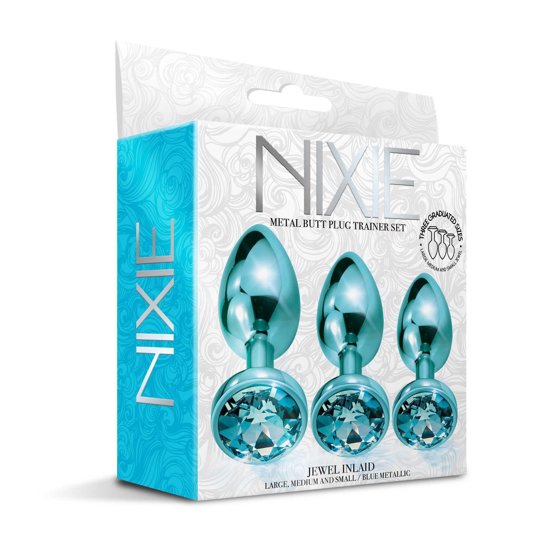 NIXIE Metal Butt Plug Trainer Set Metallic packaging