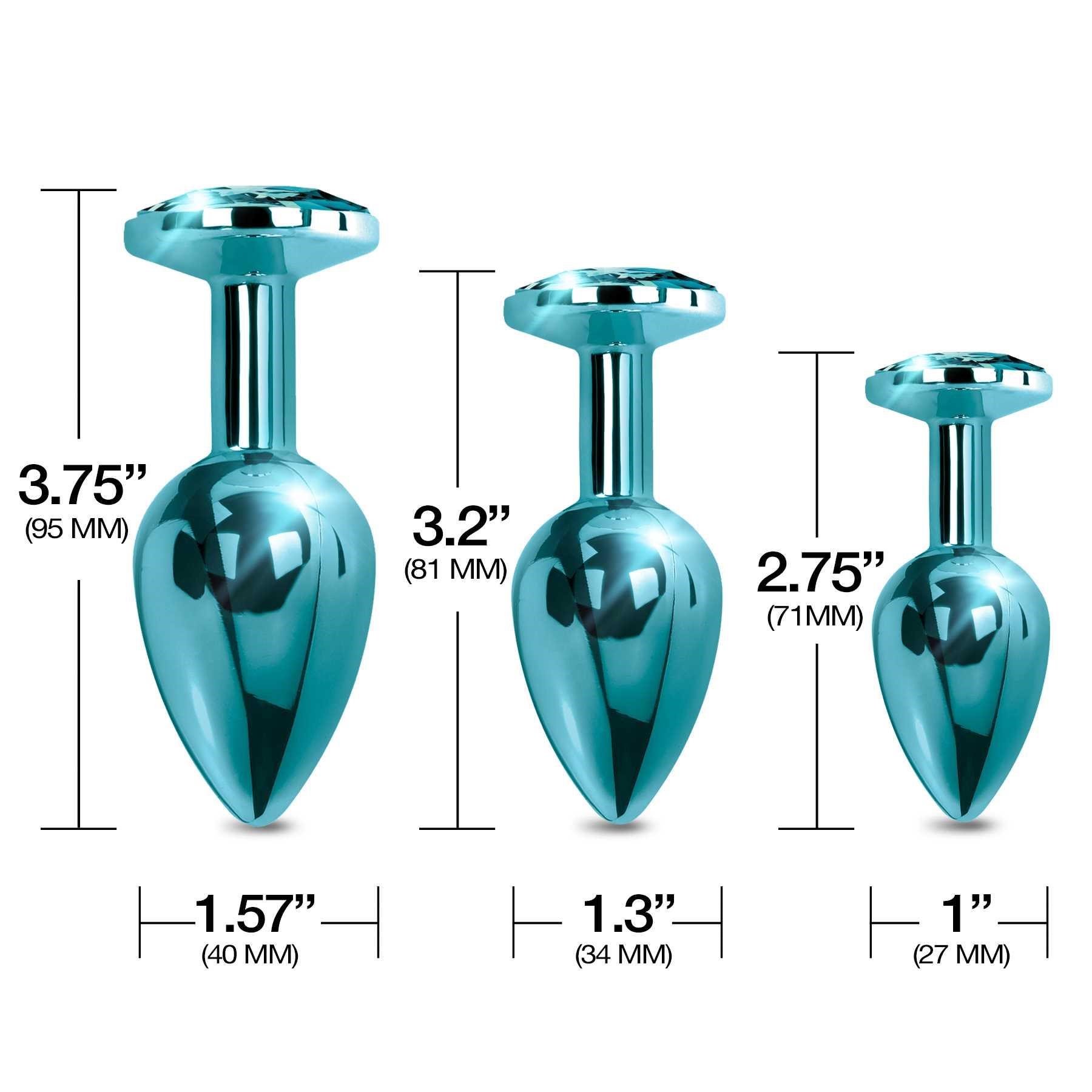 NIXIE Metal Butt Plug Trainer Set Metallic blue specifications