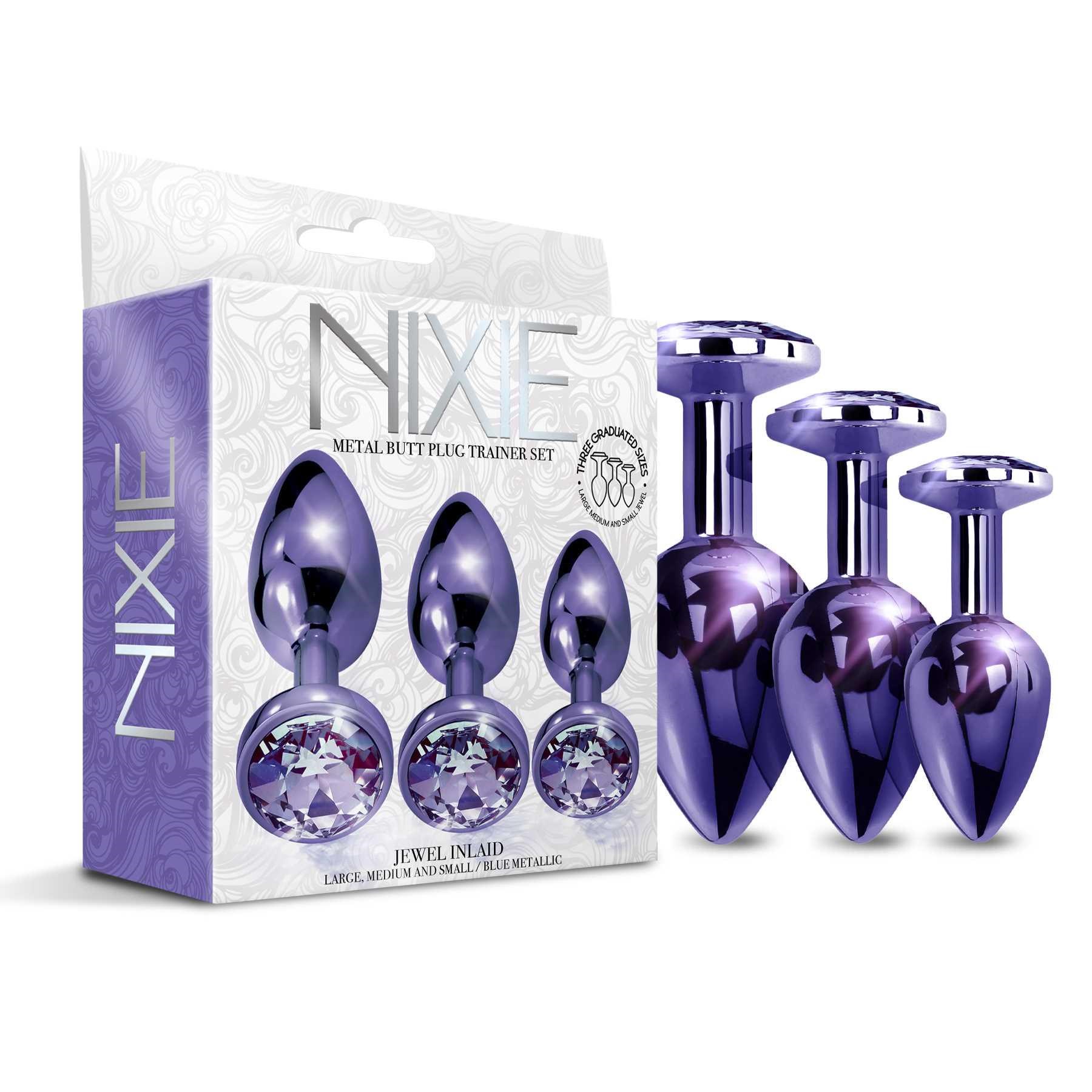 NIXIE Metal Butt Plug Trainer Set Metallic purple box set
