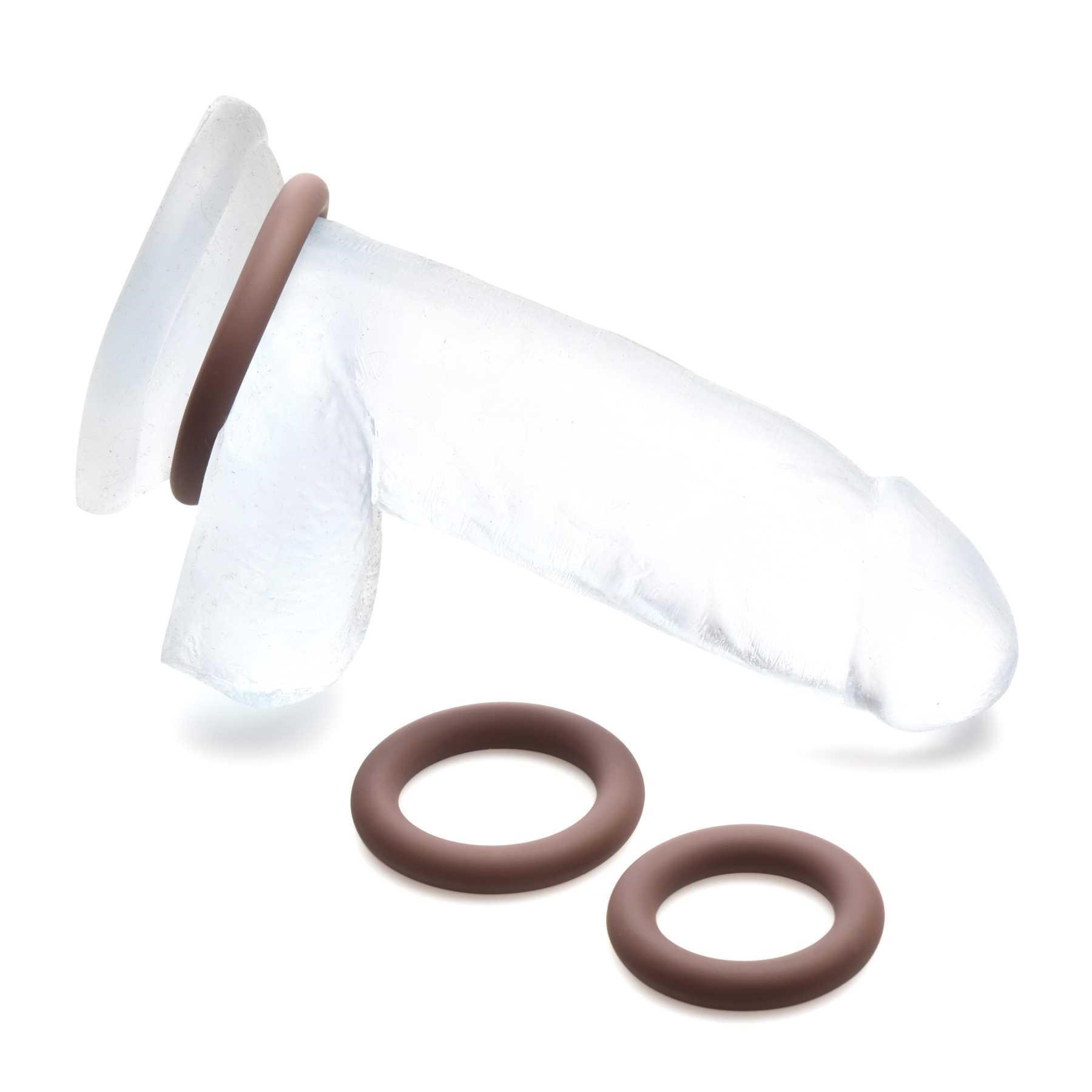 Jock Silicone Cock Ring Set brown