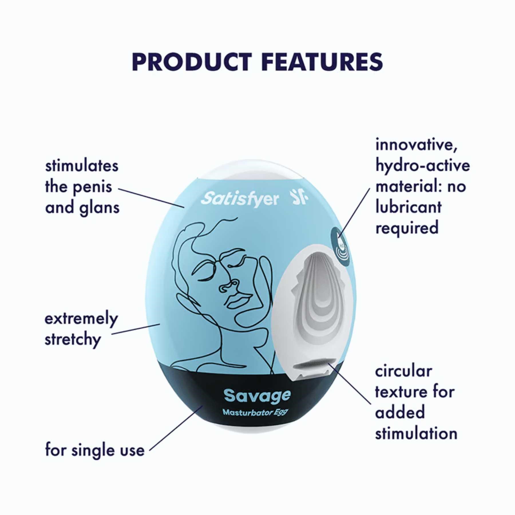 Satisfyer Masturbator Egg 3er Set - Savage