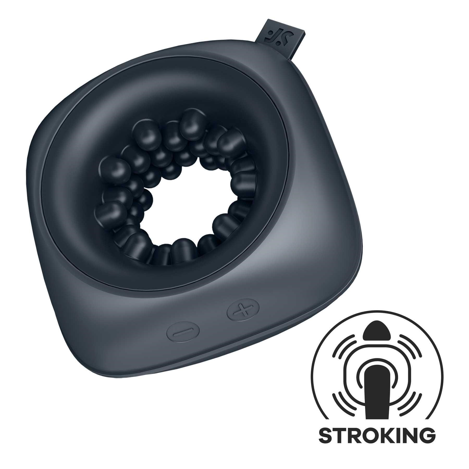 Ring Stroker Vibrating Masturbator (Black)