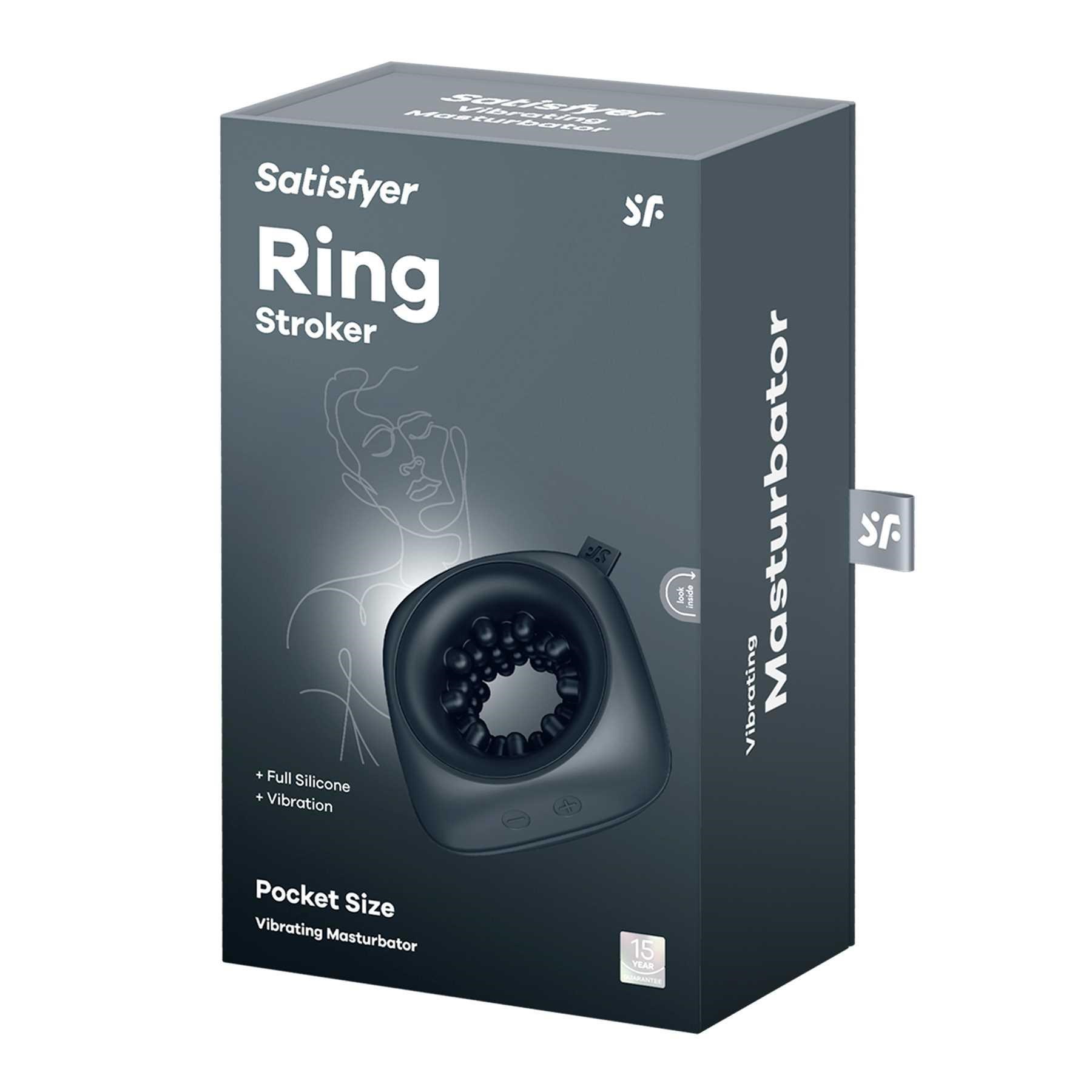 Ring Stroker Vibrating Masturbator (Black) package