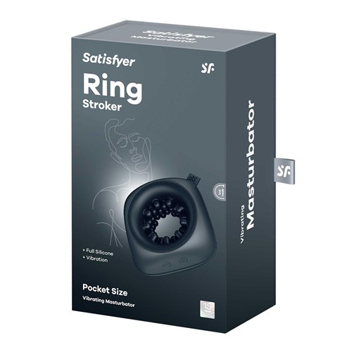 Ring Stroker Vibrating Masturbator (Black) package