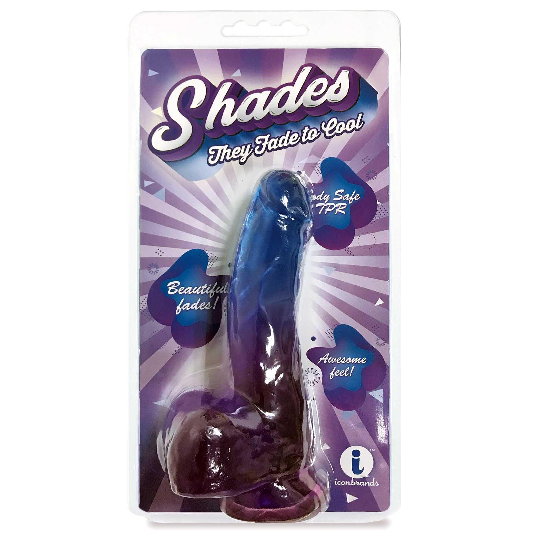 SHADES FADE TO COOL 7 INCH DILDO packaging