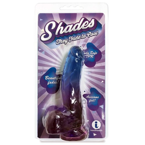 SHADES FADE TO COOL 7 INCH DILDO packaging