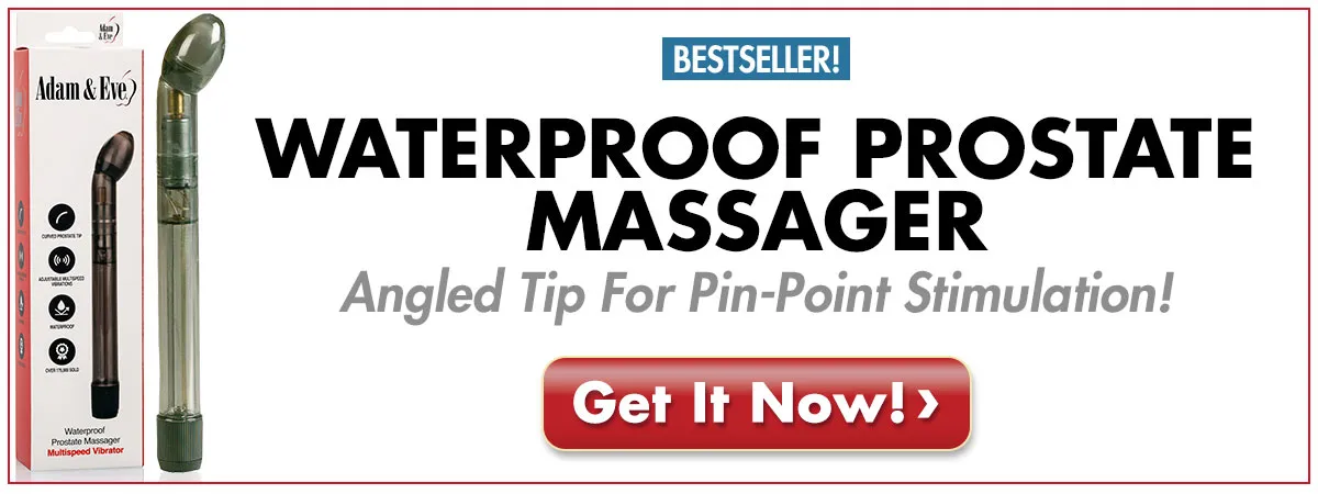 Enjoy The Angled Tip of Adam & Eve's Waterproof Prostate Massager - For Pinpoint Prostate Stimulation!