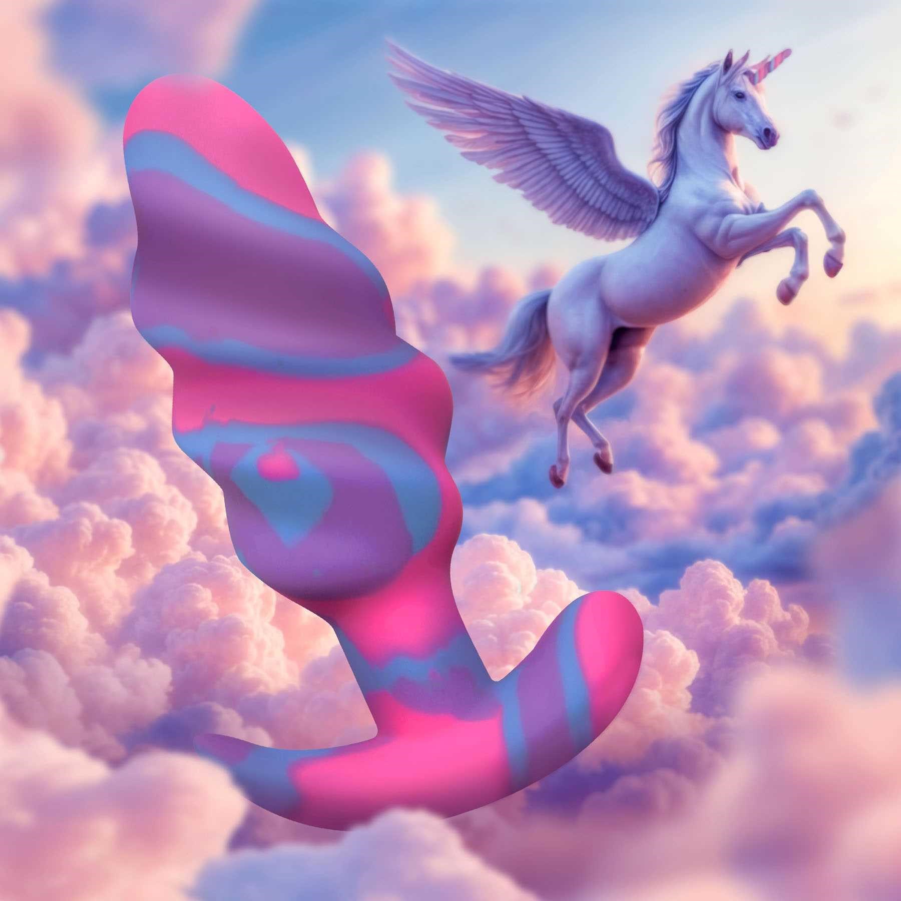 UNICORN SWIRL SILICONE BUTT PLUG