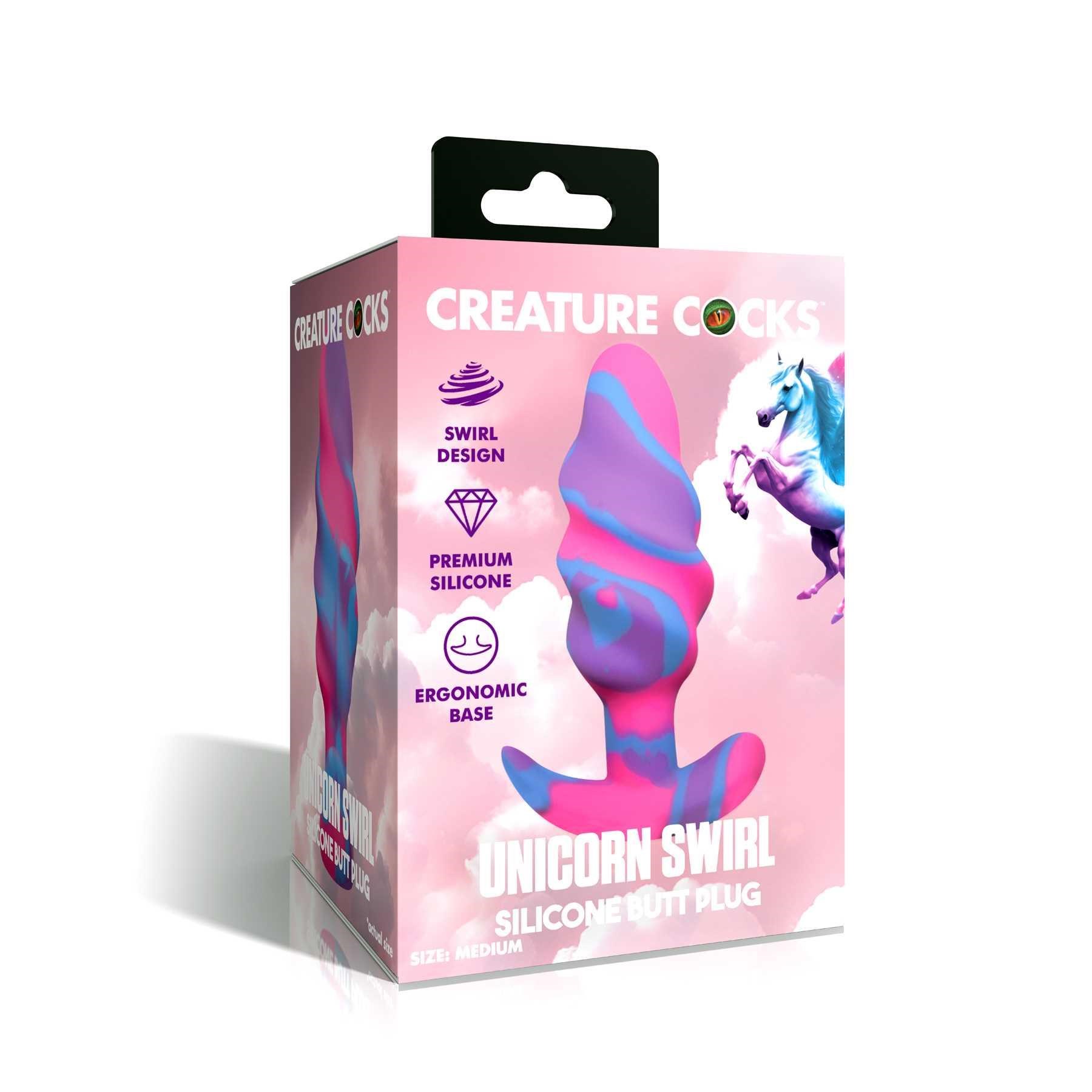 UNICORN SWIRL SILICONE BUTT PLUG packaging