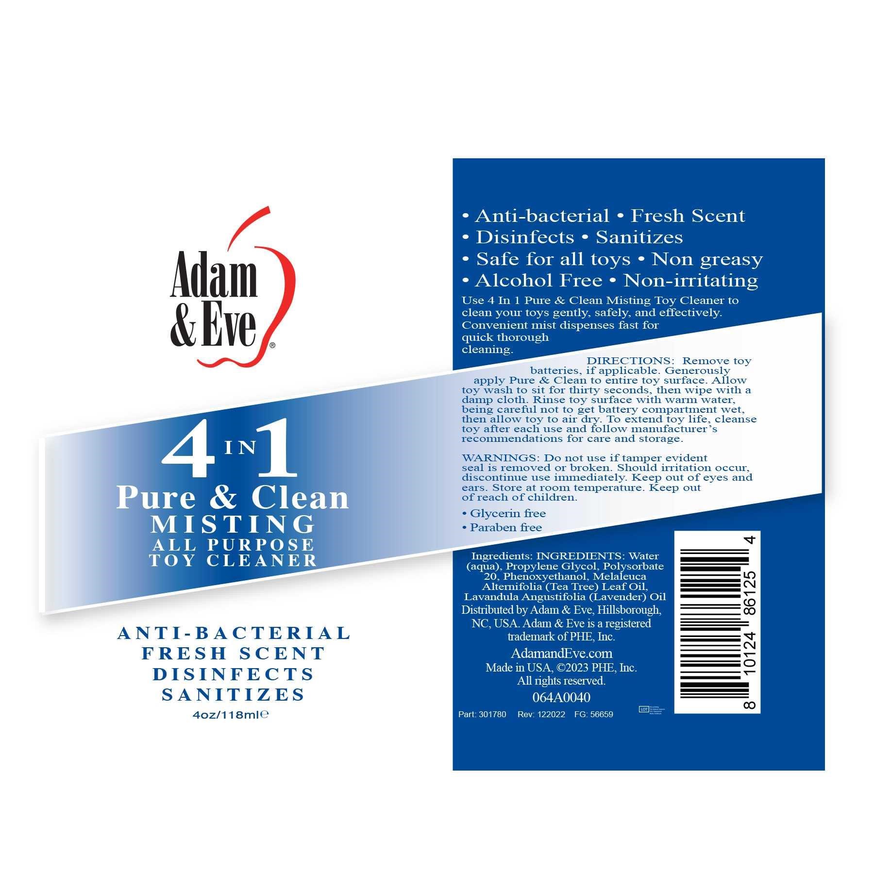 4 oz bottle of 4 in 1 toy cleaner