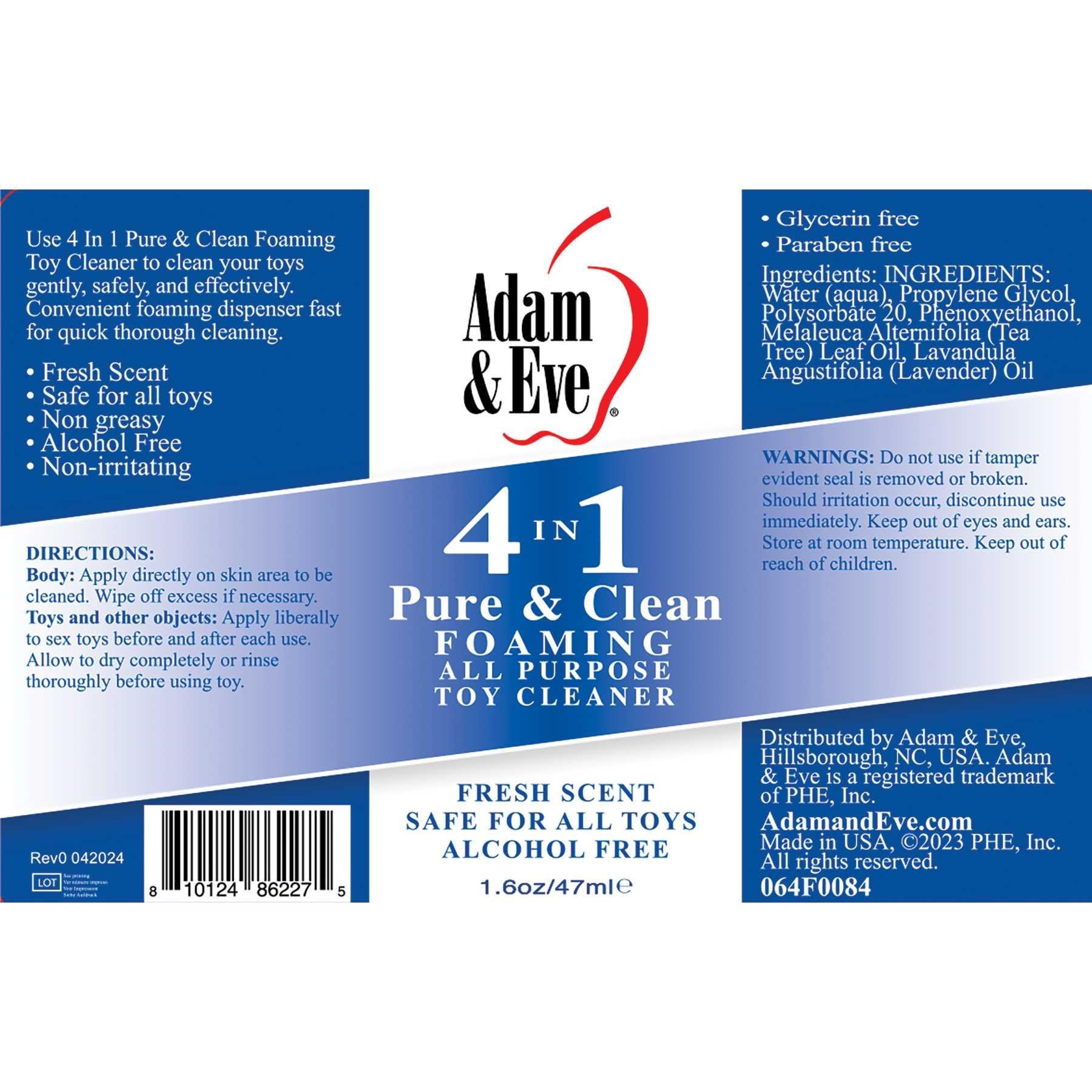 ADAM AND EVE PURE AND CLEAN FOAMING