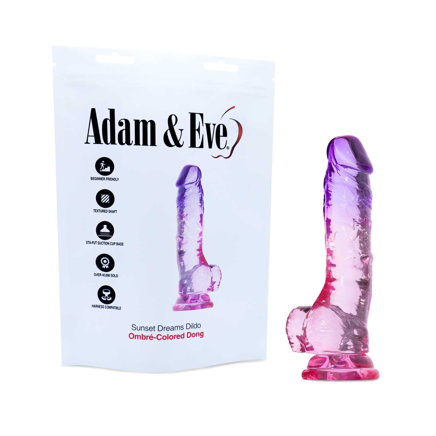 Ombre colored Dildo with balls packaging