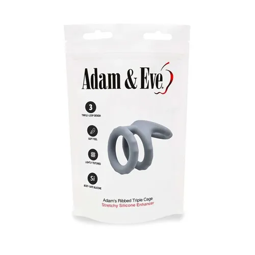 ADAM'S RIDGED TRIPLE Penis CAGE packaging