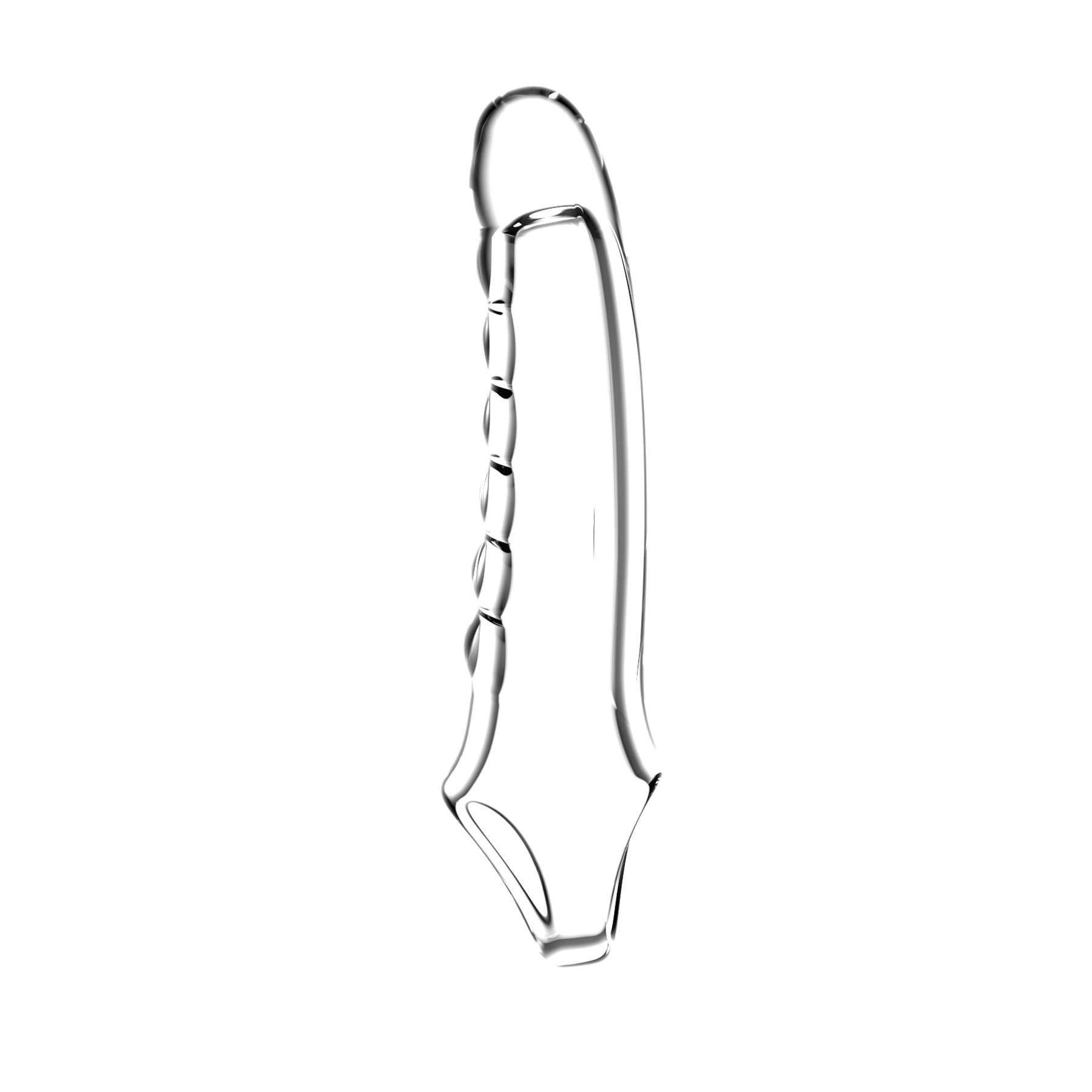ADAM'S RIDGED RIDER Clear Enhancer Sleeve