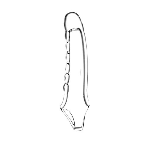 ADAM'S RIDGED RIDER Clear Enhancer Sleeve