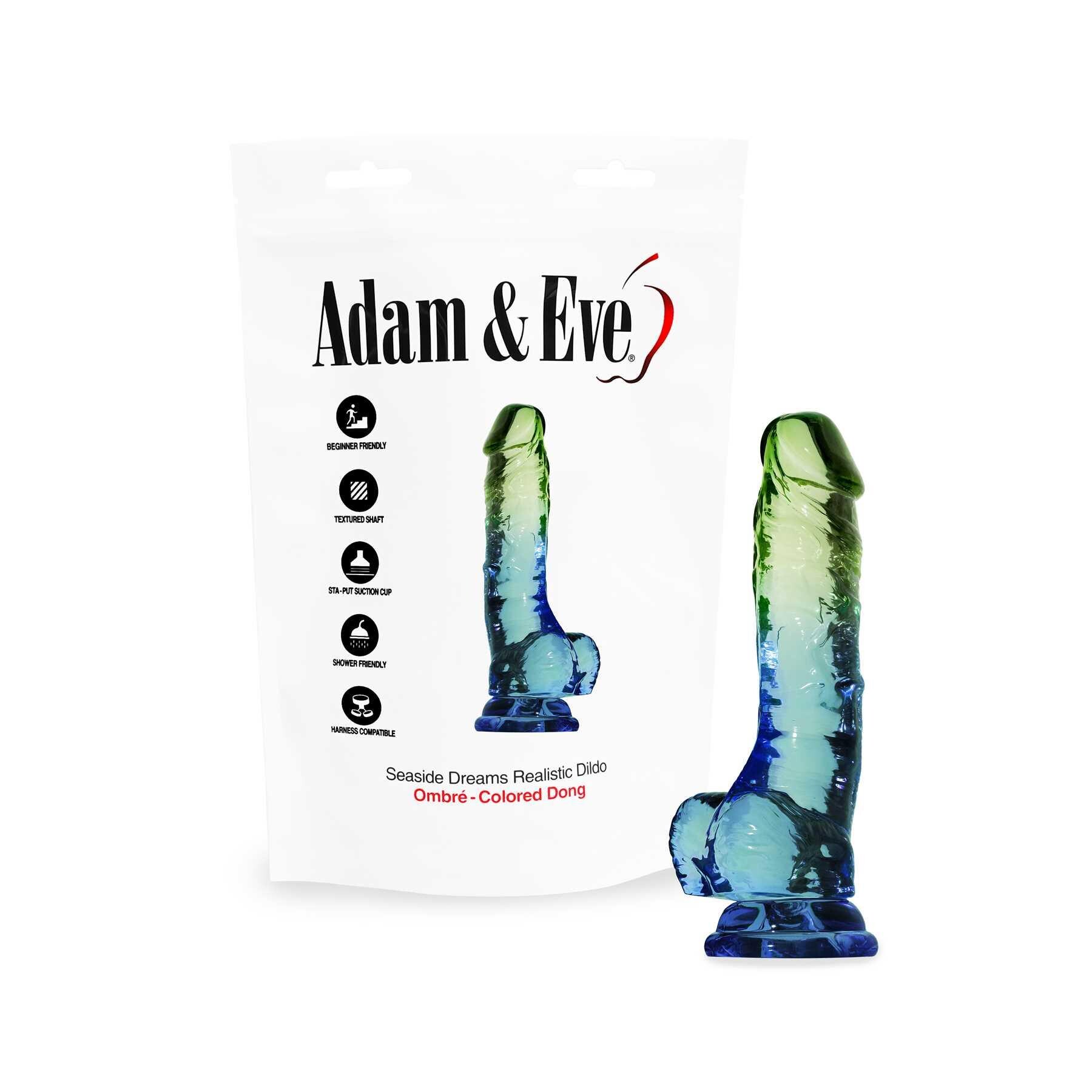 SENSUAL SEASIDE REALISTIC DILDO product and package