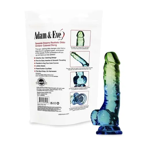 SENSUAL SEASIDE REALISTIC DILDO product and package