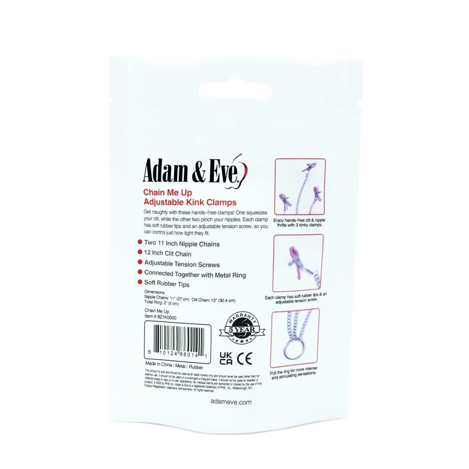 A&E Chain Me Up Nipple Clamps package