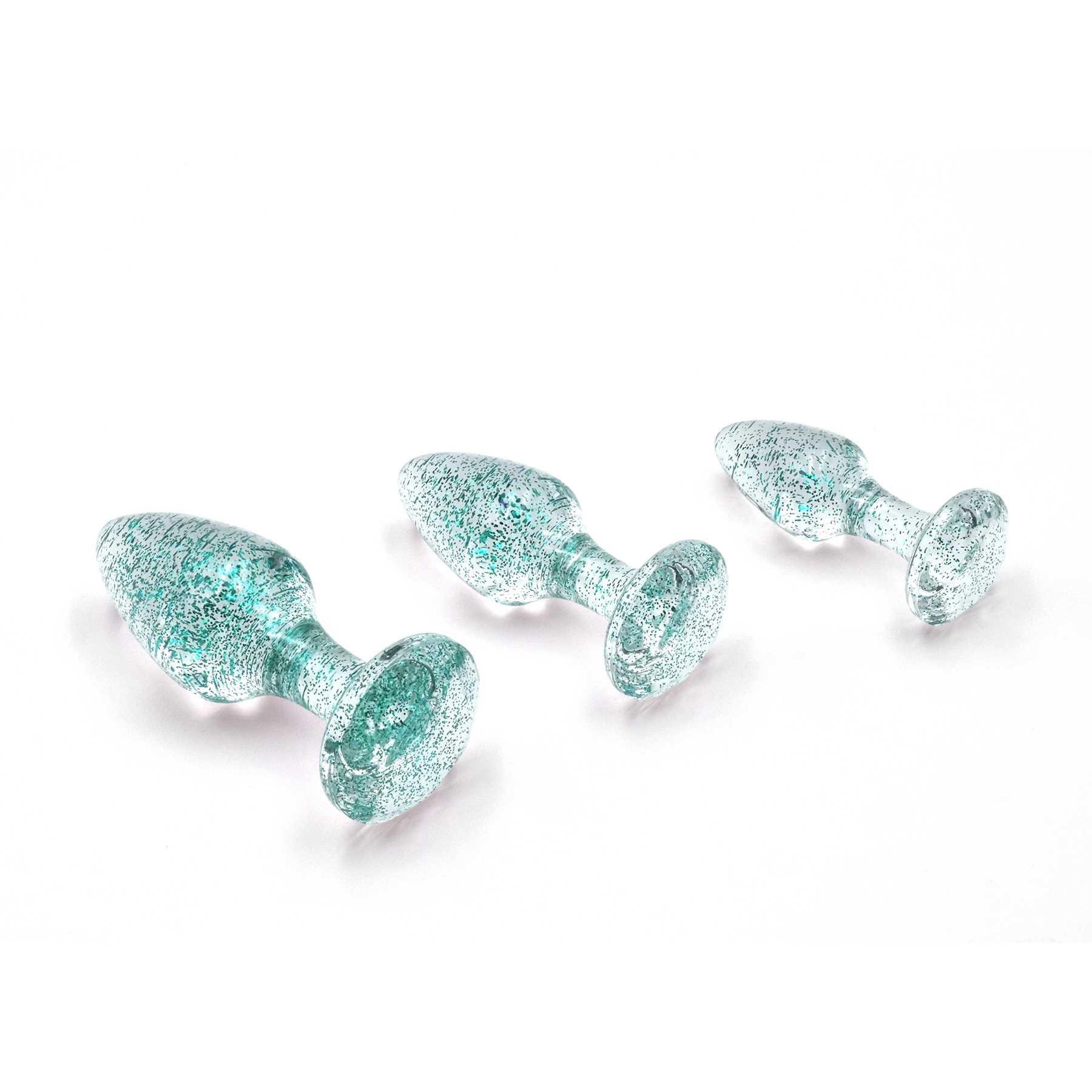 Glitter Gem Butt Plug Set blue