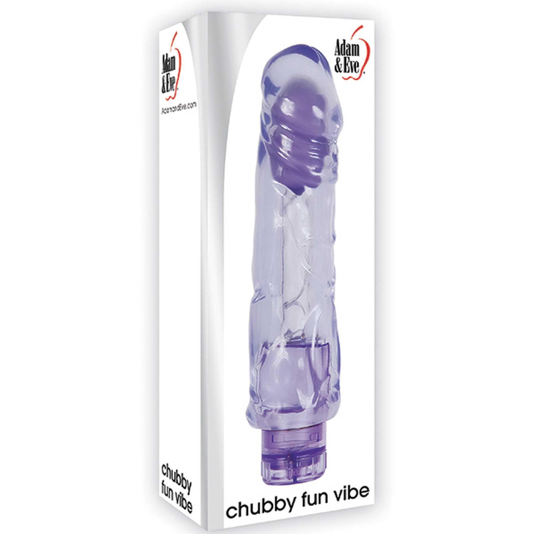 Adam & Eve Chubby Fun Translucent Purple Vibe packaging