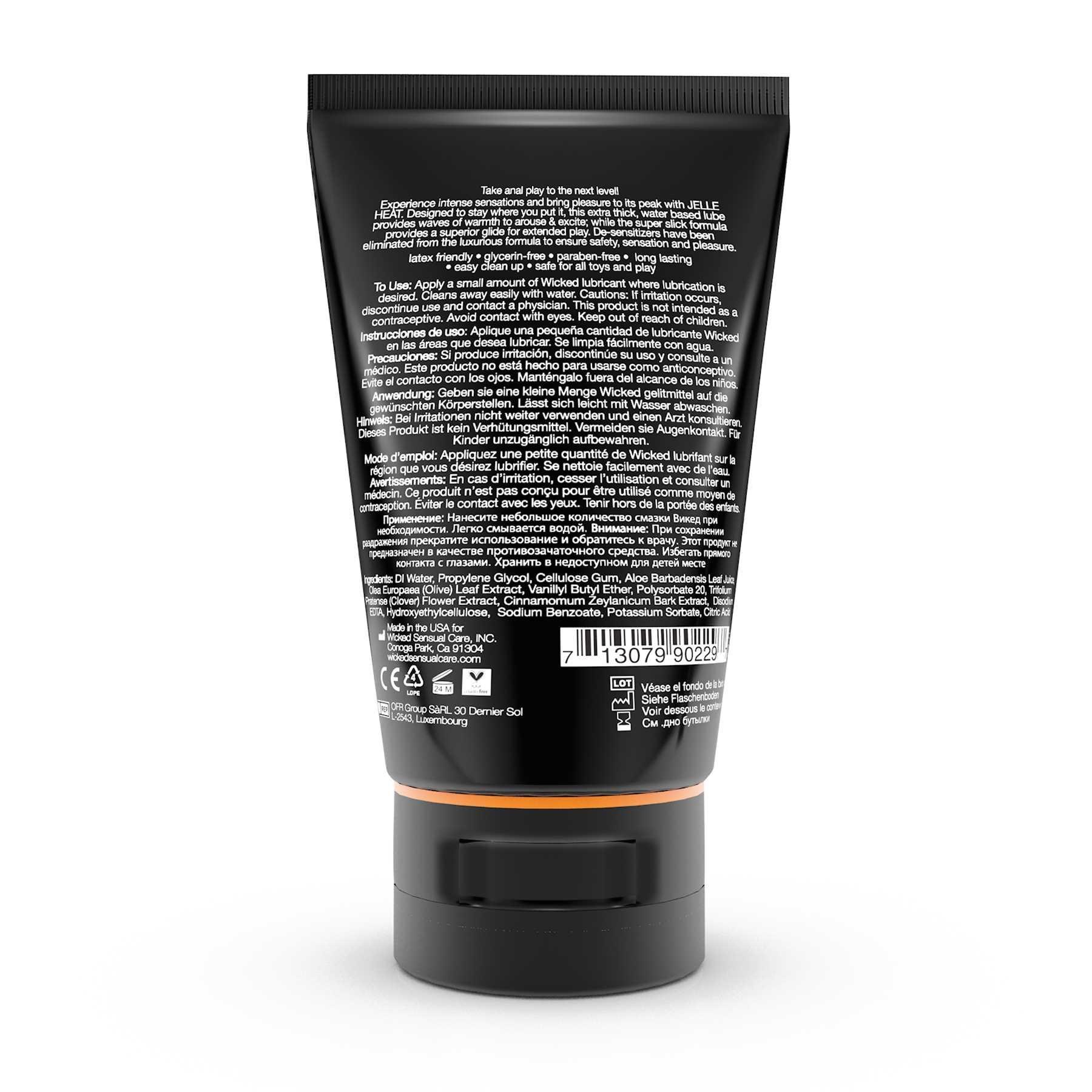 Wicked Anal Jelle Heat Lubricant ingredients