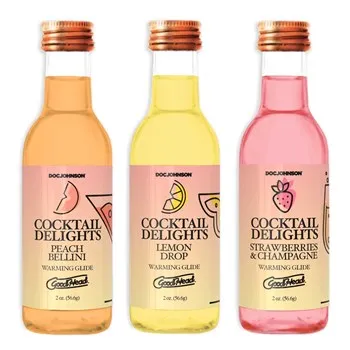 GoodHead cocktail Delights peach Bellini, Starwberry & Champagne lemom drop
