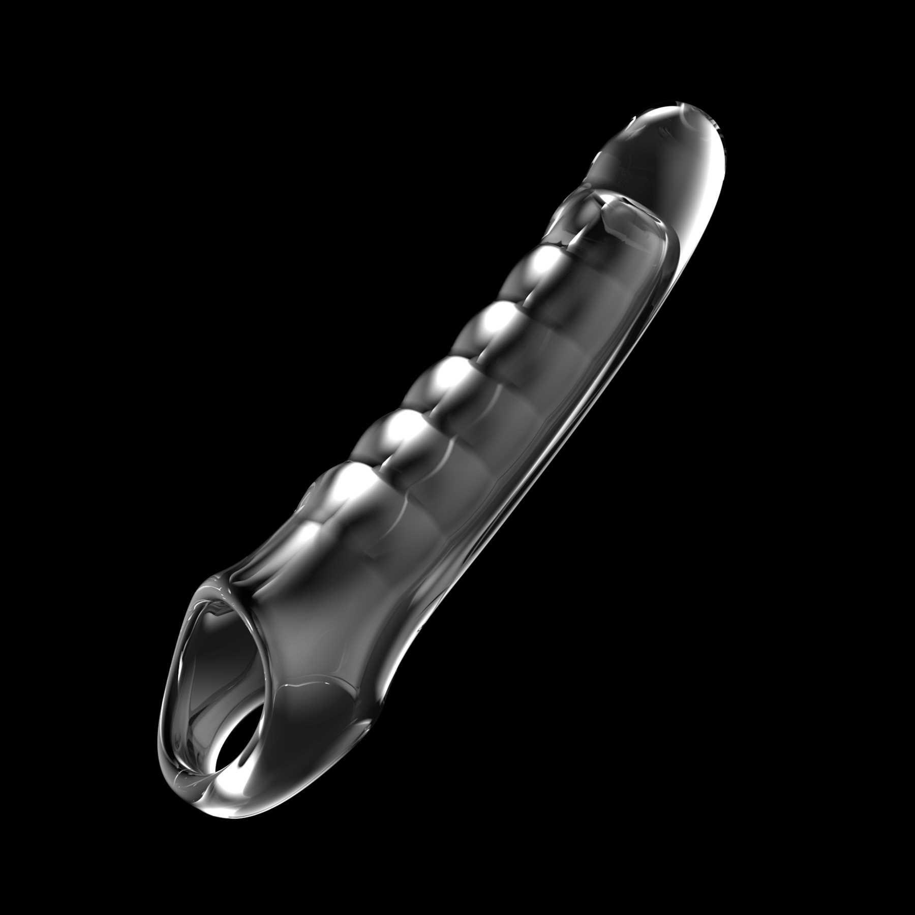 ADAM'S RIDGED RIDER Clear Enhancer Sleeve