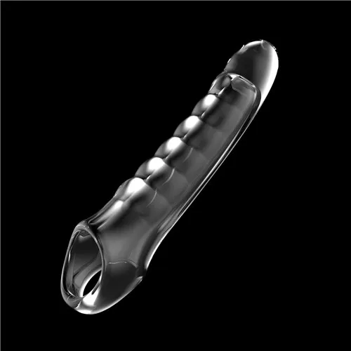 ADAM'S RIDGED RIDER Clear Enhancer Sleeve