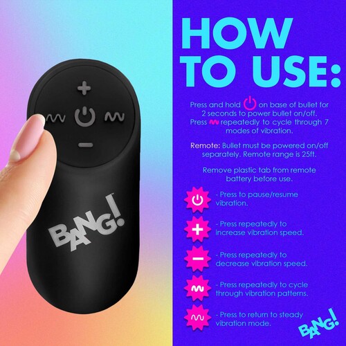 Bang! Vibrating Rainbow Butt Plug instructions