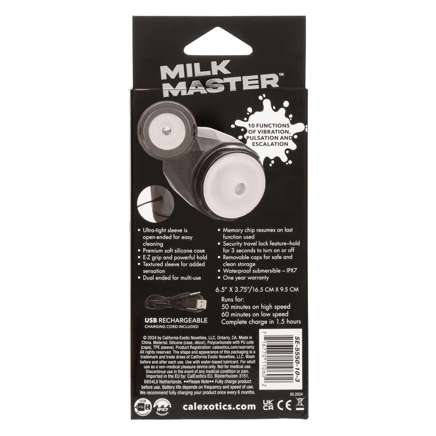 Milk Master Vibro Squeeze Stroker specs