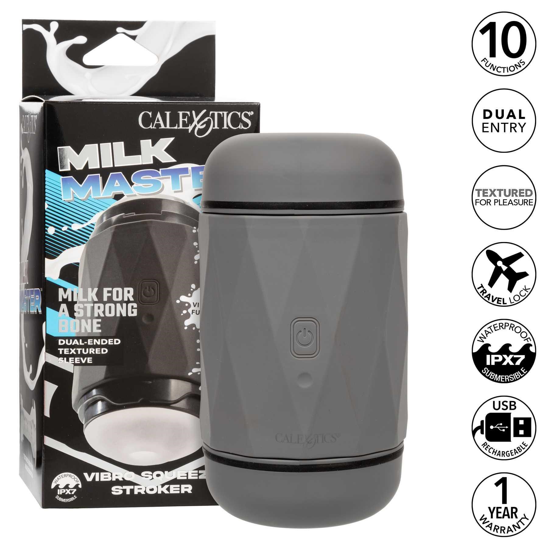 Milk Master Vibro Squeeze Stroker product and package